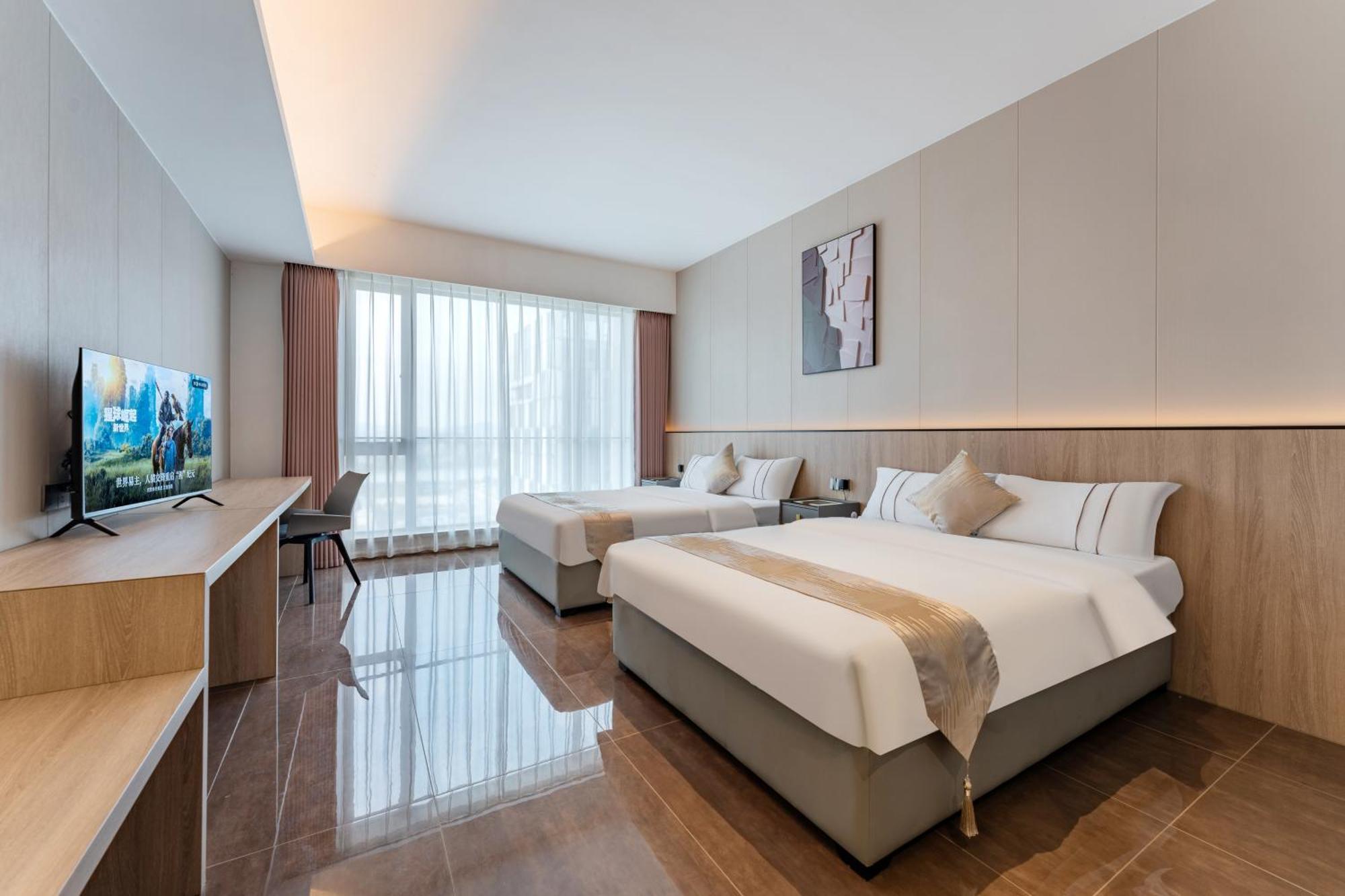 Yicheng Pazhou Poly World Trade Centre Apartment Kanton Exterior foto