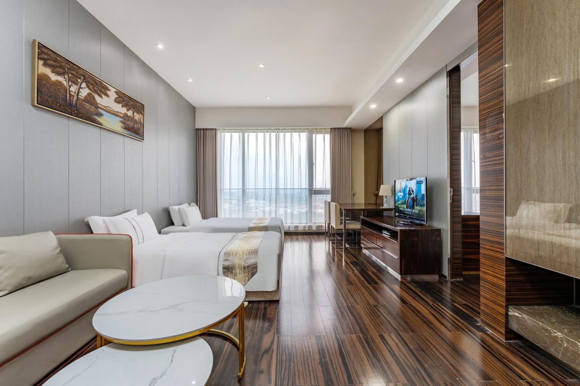 Yicheng Pazhou Poly World Trade Centre Apartment Kanton Exterior foto