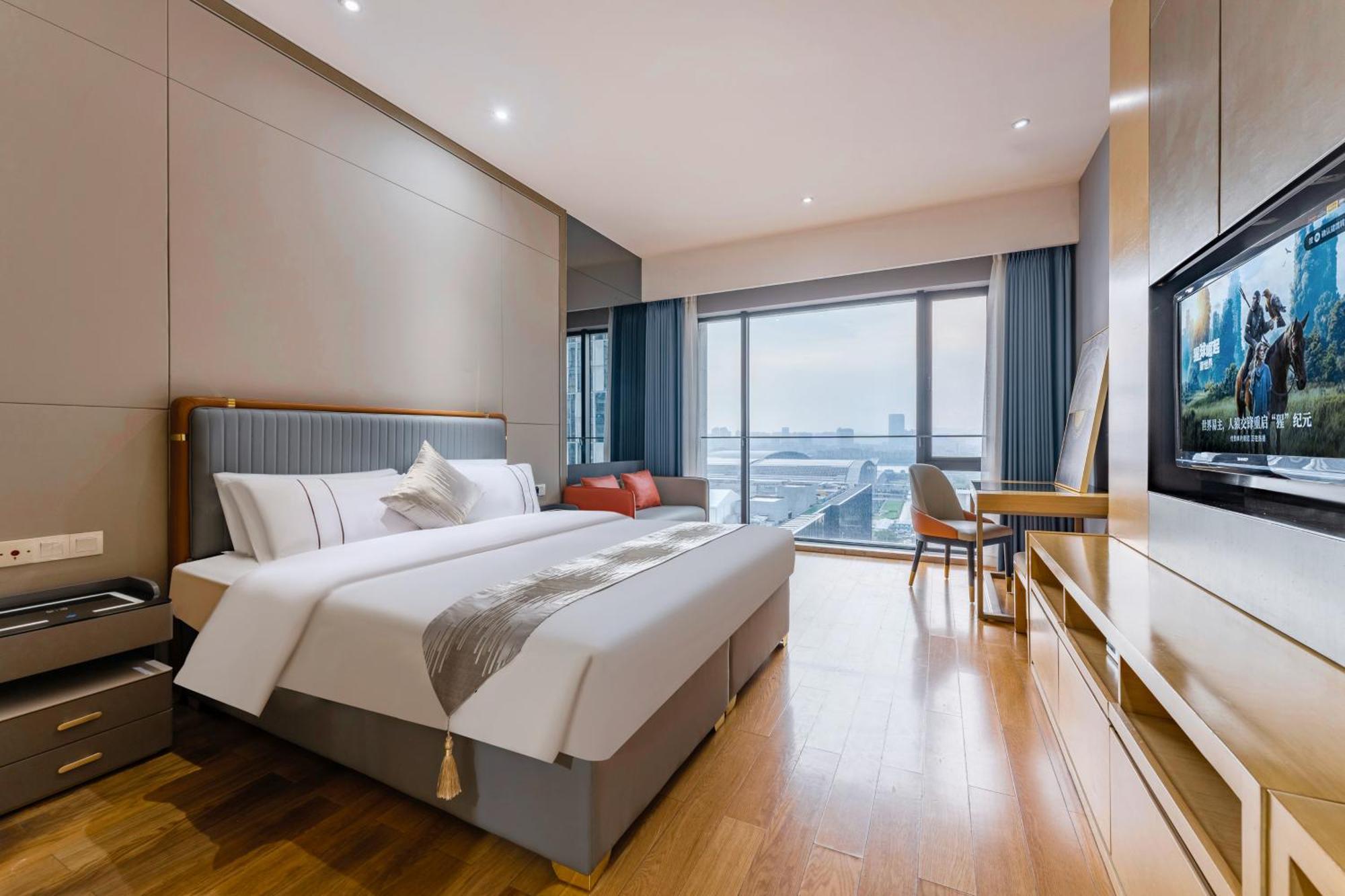 Yicheng Pazhou Poly World Trade Centre Apartment Kanton Exterior foto